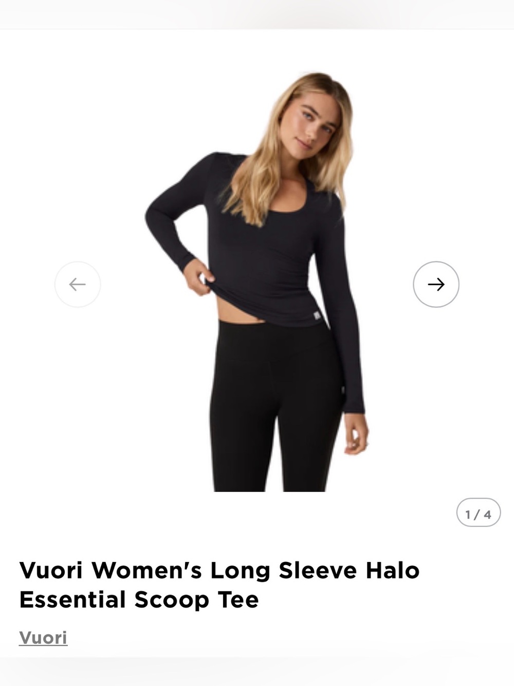 Vuori Women's Long Sleeve Halo Essential Scoop Tee -